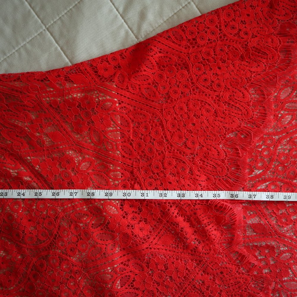 Poppy Red Lace High-Low Lace Dress - Picture 7 of 10